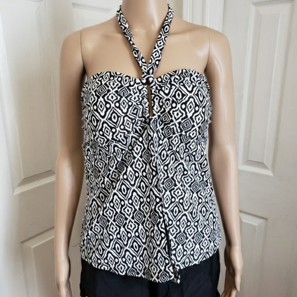 NEW! Printed Flyaway Halter Tankini Top (NWOT) -10 - Picture 3 of 9